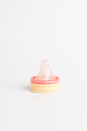 condoms  isolated on white backgroundの写真素材