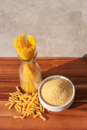 dried pasta backgroundの写真素材