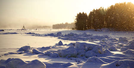 Winter landscape, Russiaの写真素材