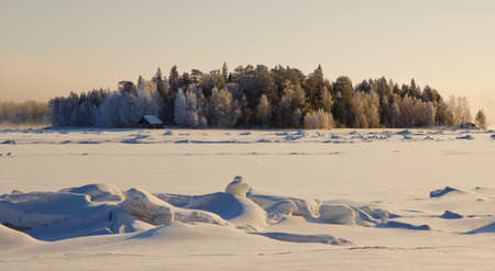 Winter landscape, Russiaの写真素材