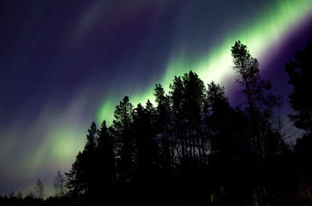 Aurora borealis, White Sea, Russiaの写真素材