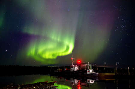 Aurora borealis, White Sea, Karelia, Russiaのeditorial素材