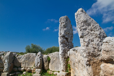 Taula talaiotica a megalithic construction of the prehistoric talaiotic culture from Menorca, balearic islands, Spainの写真素材