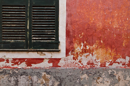 A Beatiful grunge window in the old town of Ciutadella, Menorca, Spain