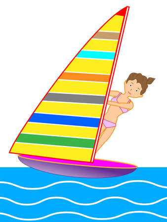 Windsurfingのイラスト素材