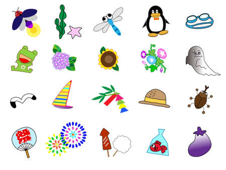 summer iconのイラスト素材
