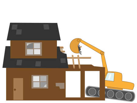 Demolition of housesのイラスト素材