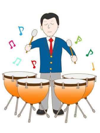Timpani played high schoolのイラスト素材