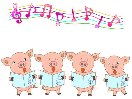 Chorus of pigletsのイラスト素材