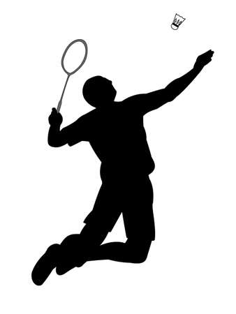 Silhouette of badmintonのイラスト素材