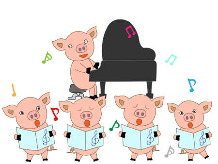 Concert for young pigsのイラスト素材