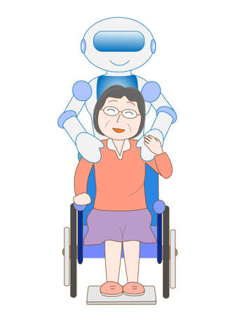 Robots that care for the elderlyのイラスト素材