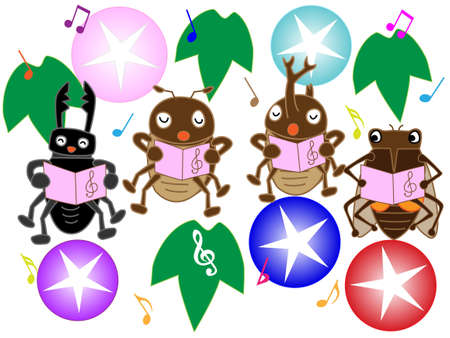 Insects of summer concertのイラスト素材