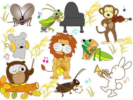 Concert of animalsのイラスト素材
