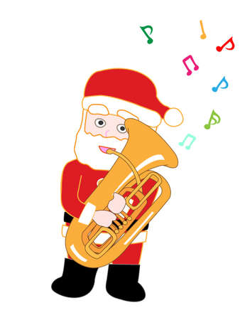 Santa Claus Christmas concertのイラスト素材