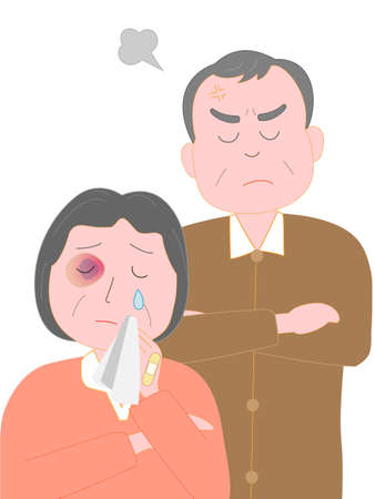 Fight in the elderlyのイラスト素材