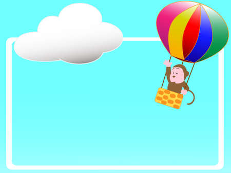 Hot air balloon title frameのイラスト素材
