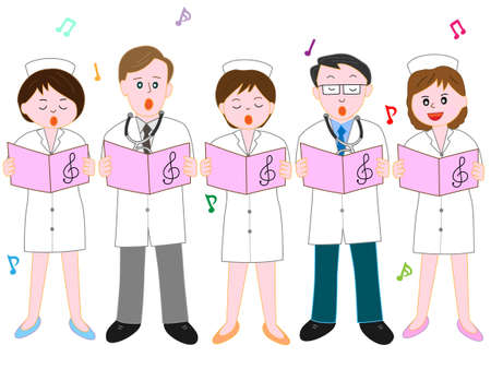 Chorus of the hospital staff.のイラスト素材