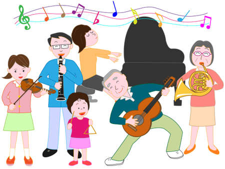 Family concert vector illustration.のイラスト素材