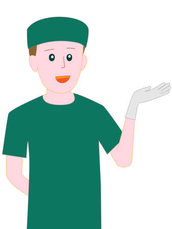 Doctors surgery poses illustration.のイラスト素材
