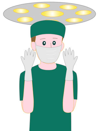 Doctors surgery poses illustration.のイラスト素材