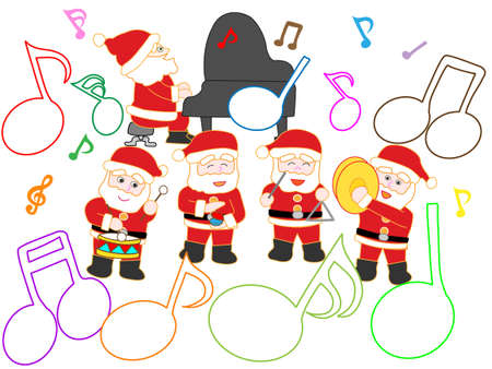 Illustration of a fun christmas concertのイラスト素材