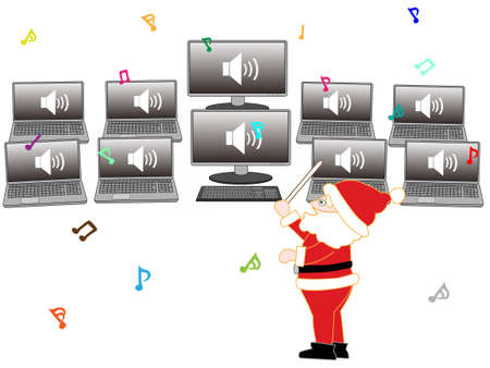 Computer Christmas concertのイラスト素材