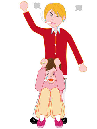 Girls affected by violenceのイラスト素材