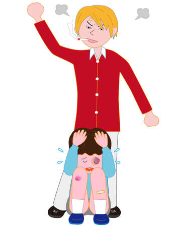 Boys affected by violenceのイラスト素材