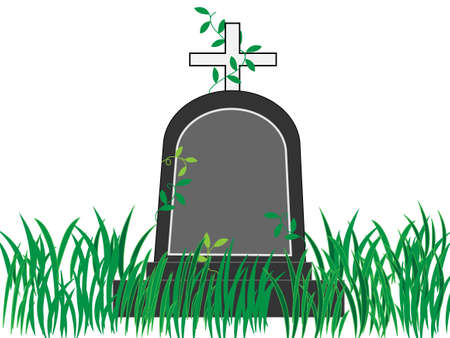 The tombs have been neglected. Has grown over with weeds.のイラスト素材