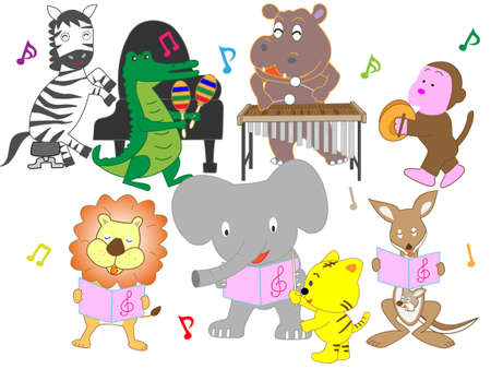 The concert of the animals.のイラスト素材