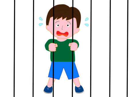 The children were imprisoned.のイラスト素材