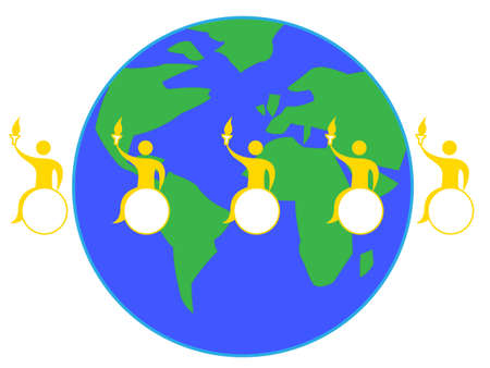 Illustration image of international sports competitions. The worldwide relay.のイラスト素材