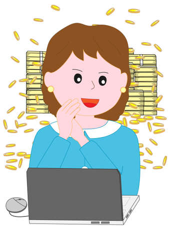 A successful woman in the internet business.のイラスト素材