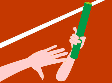 Relay event to whom the baton is passedのイラスト素材