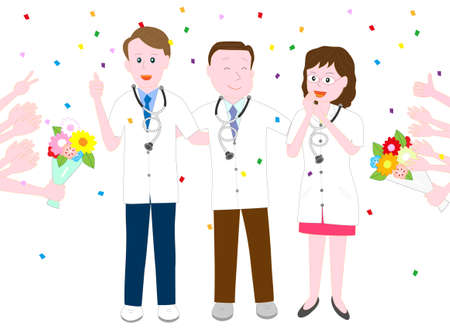 This illustration is thanks to the medical staff who are treating patients infected with the new coronavirus.のイラスト素材