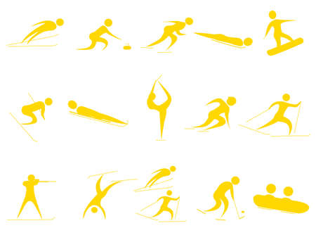 Winter sports icon set.のイラスト素材