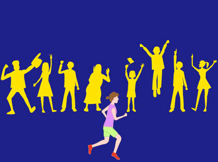 People cheering for athletes.のイラスト素材
