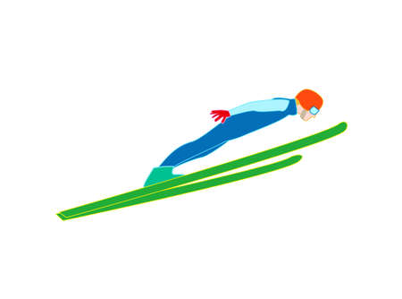 Ski Jumper Performance Illustration.のイラスト素材
