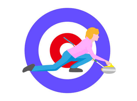 Curling Player Performance Illustration.