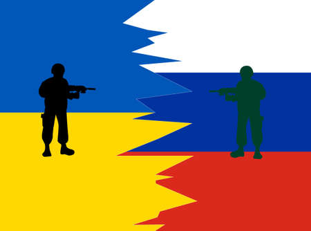 Russian-Ukrainian War Illustration.のイラスト素材