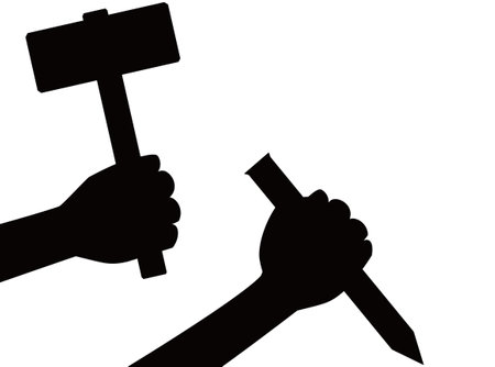 Icon working on demolition work.のイラスト素材