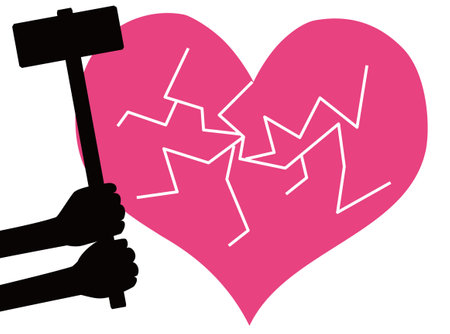 Breaking the heart of love with a hammer.のイラスト素材