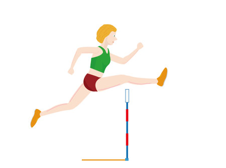 Women's 100m hurdles competition illustration material.のイラスト素材