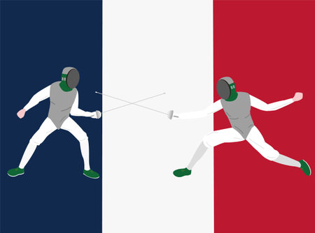 Fencing illustration material.のイラスト素材