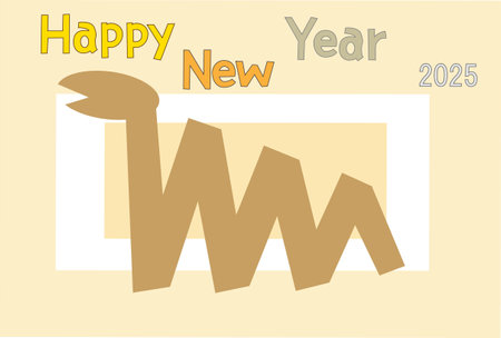 Illustration of a New Year's card template for 2025.のイラスト素材