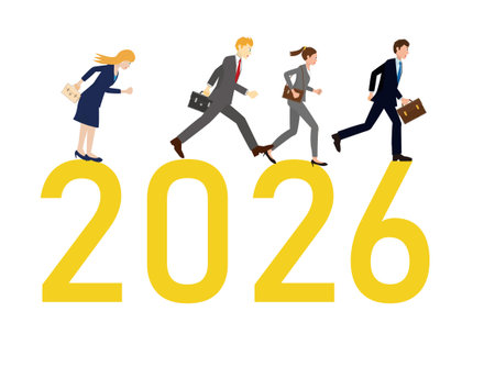 Illustration of a business image of a New Year's greeting for 2026.のイラスト素材
