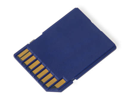 Dark blue flash card on a white background