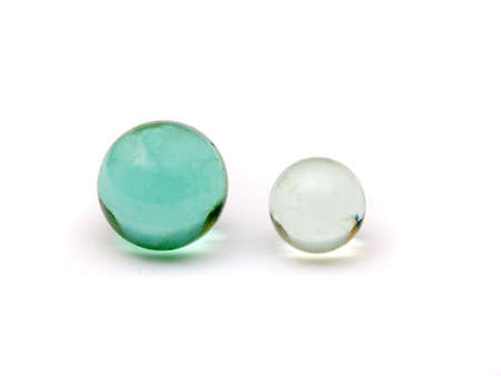 Spheres from glass isolated on a white backgroundの写真素材