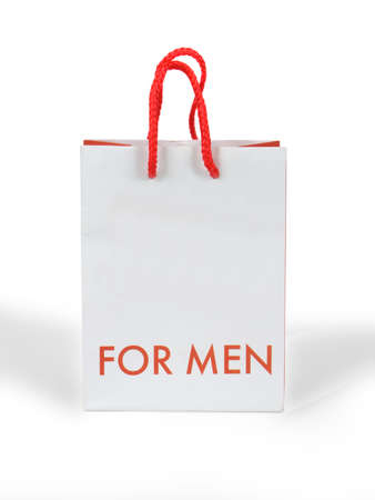 Package from a paper for a gift on a white backgroundの写真素材